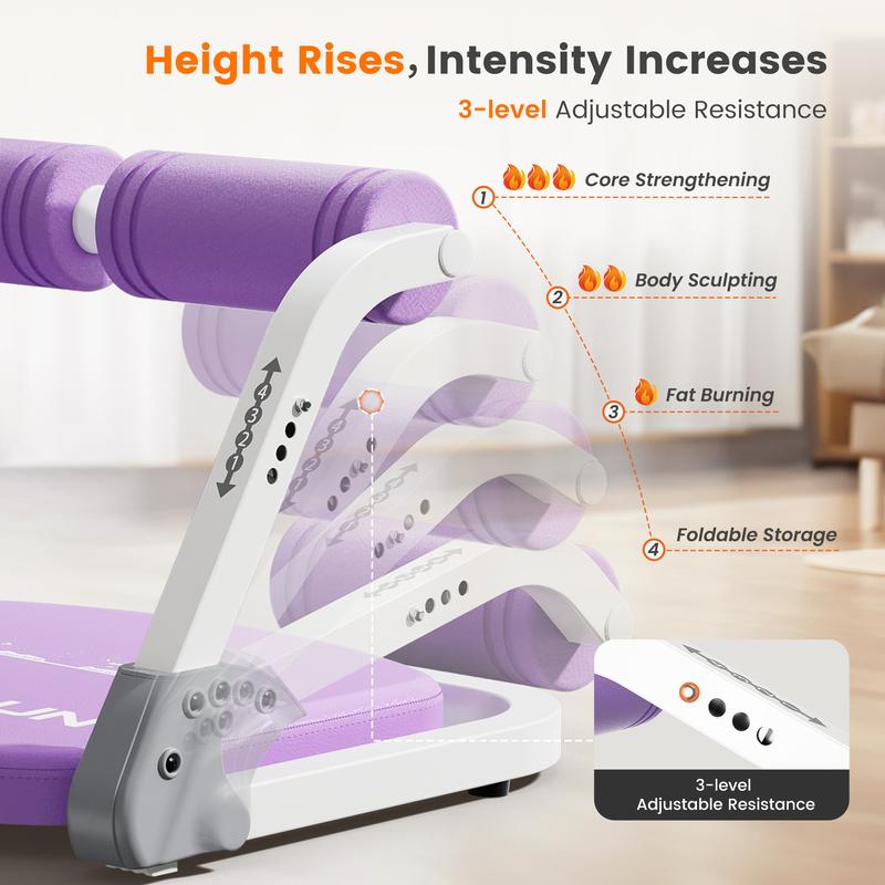 Feierdun Ab Crunch Machine – Core & Tummy Exercise Equipment, Sit-Up and Ab Curl Trainer with 330LB Capacity, Ideal for Home Gym, Core Strength & Muscle Toning