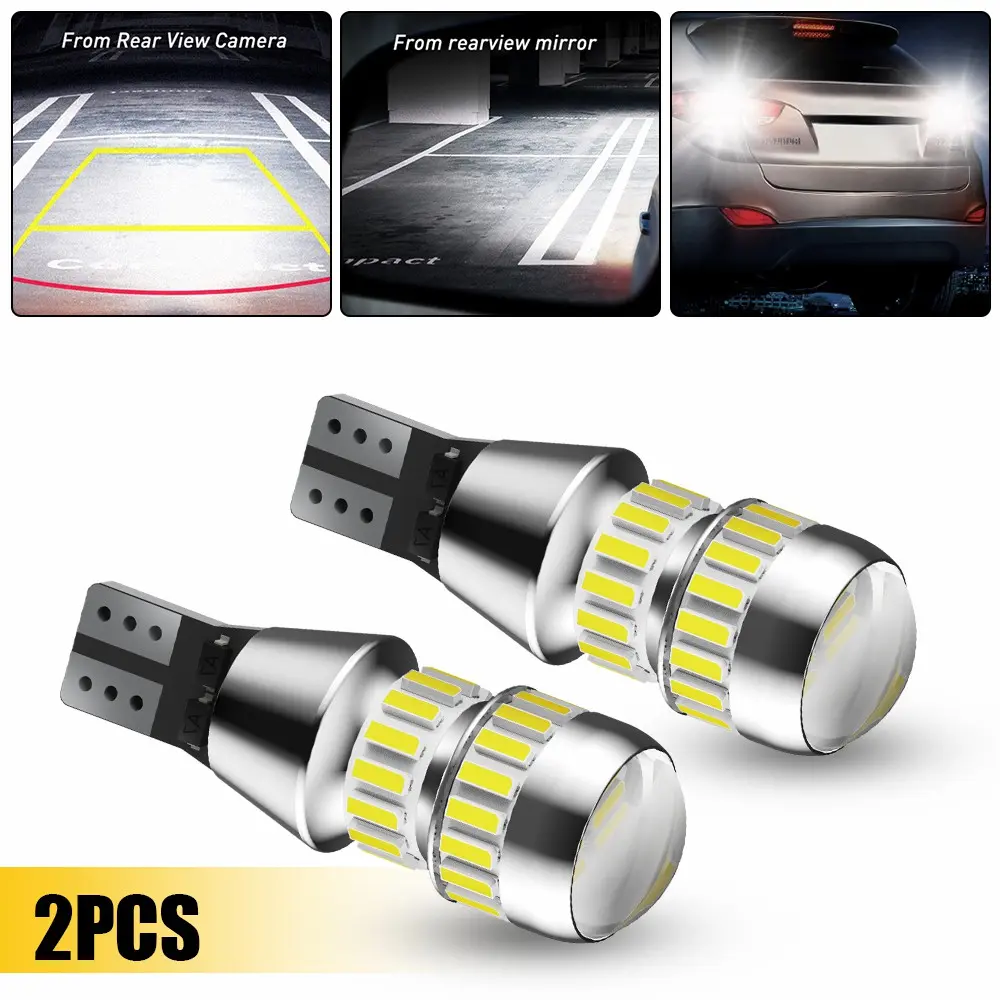 AUXITO 912 921 LED Bulbs for Backup Reverse Light Bulbs, 42-SMD 400% Brighter, 6000K White, Non-polarity 906 W16W T15 921 LED Bulb Direct Back Up Parking Light Replacement Lamp, Pack of 2