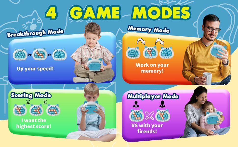 Fast Push Pop Game Toy for Kids – Electronic Puzzle with Lights & Music, Memory Challenge, Multiplayer Mode, Stress Relief Toy for Children