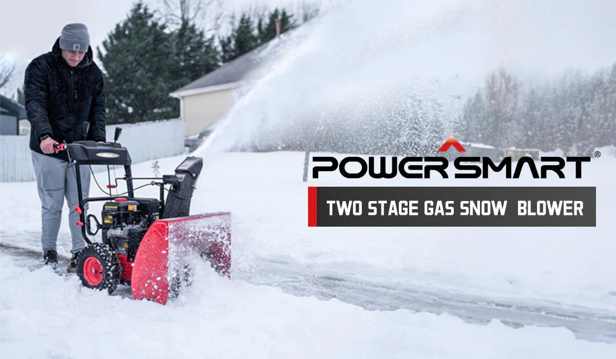 PowerSmart Gas Snow Blower, 26" 208cc B&S Engine with Electric Starter, Handle Warmer, Self-Propelled, One-Handed Operation, 2-Stage Snow Blowers(HB7109B)
