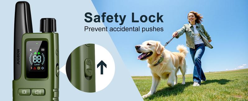 Jugbow Dog Training Collar - 4500FT Dog Shock Collar with Remote, 4 Training Modes, Security Lock, IPX8 Waterproof, Rechargeable e-Collar for All Breeds Barking Collar Pet Products DT61