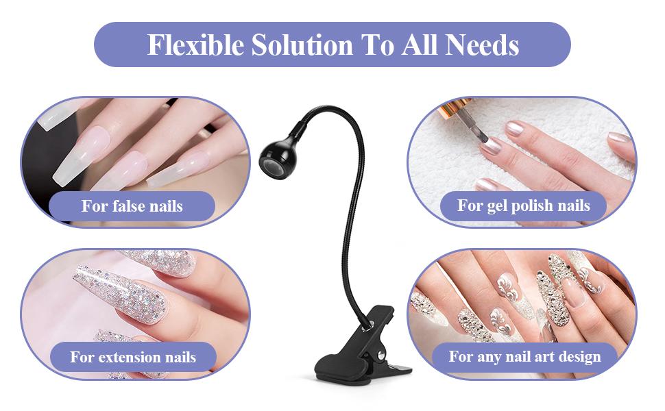 SAVILAND Mini LED Nail Lamp: USB-Powered Rotatable Gel Nail Dryer with Flexible Clip, Quick-Cure UV Light for Gel Polish and DIY Manicures