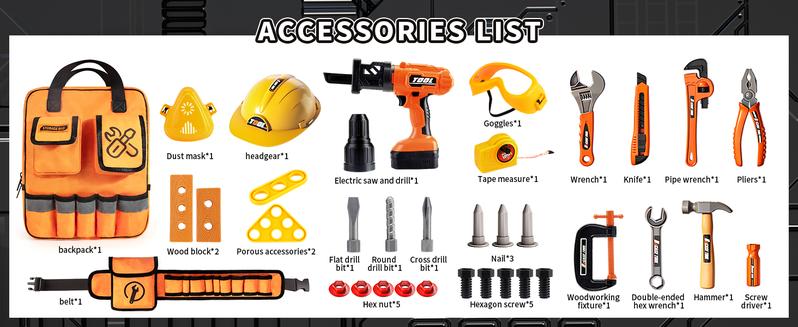 36Pcs Kids Tool Set, Toddler Tool Construction Toys with Belt & Electronic Drill for Boys Girls 3-5, Sturdy Tool Bag Suitable for Outdoor Use 36Pcs Kids Tool Set, Toddler Tool Construction Toys with Belt & Electronic Drill for Boys Girls 3-5, Sturdy Tool Bag Suitable for Outdoor Use