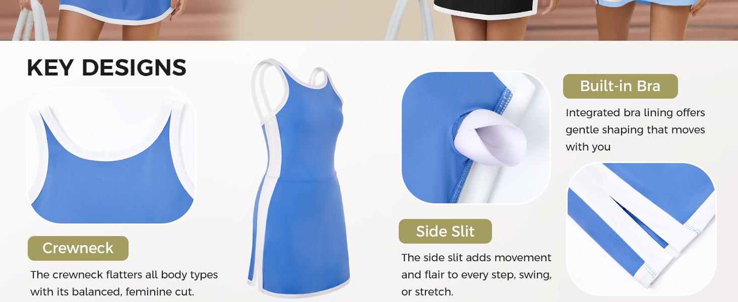 Fisoew women's sleeveless halter tennis dress with white piping, open back design, and stylish cutout details at the back, perfect for sports or casual wear #TikTokShopJumpstartSale Workoutdress
