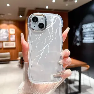 Dynamic Sky Lightning & Thunder Phone Case for iPhone 12-17 Pro Max Electroplating Borders Ideal Gift for Girlfriend