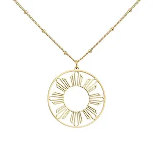 Filipino Sun Outline Necklace – Pinay Pride Minimalist Jewelry