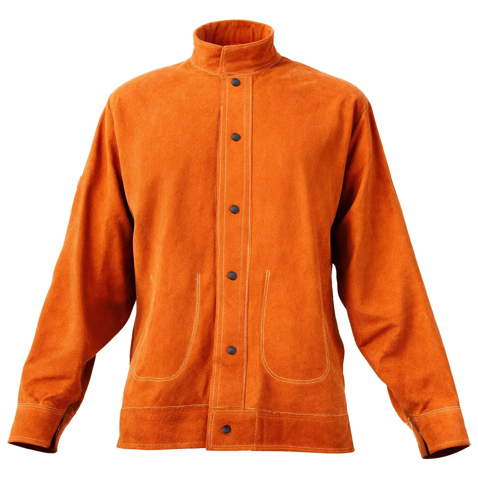 VEVOR Flame-Resistant Welding Jacket Heavy Duty Leather Welding Safety Jacket XL Size