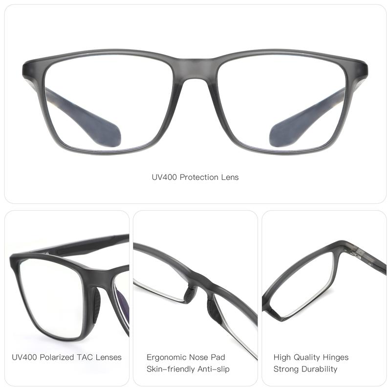 ZENOTTIC Blue Light Blocking Glasses Unisex Square TR Frame Anti Eye Strain Screen Eyewear