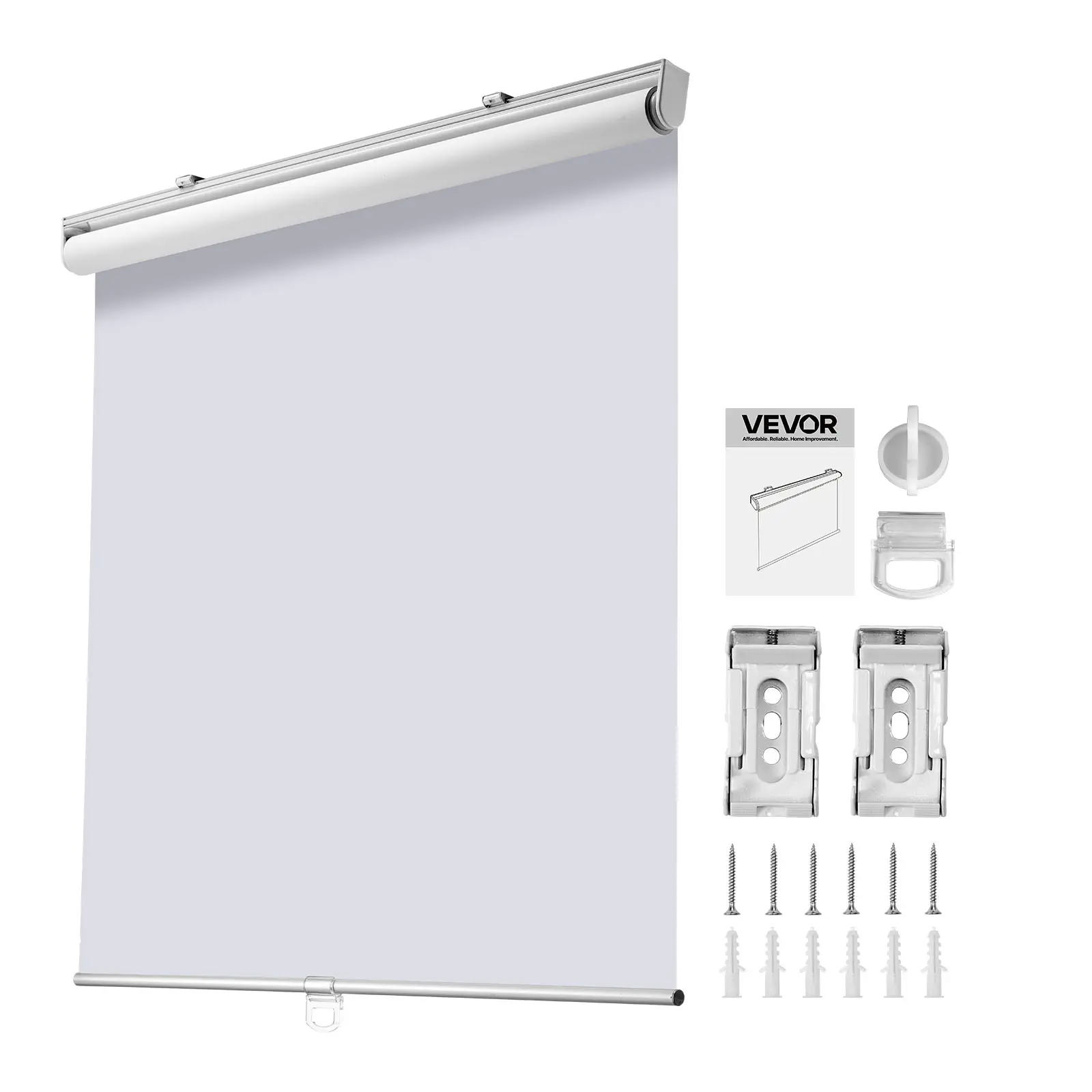 【SummerFinds】VEVOR Cordless Roller Shades, 34 x 72 in, Pull Down Blackout Blinds for Windows Room Darkening, Thermal Insulated, Easy to Install, Blackout Roller Shades for Bedroom, Bathroom, Home, Office, White