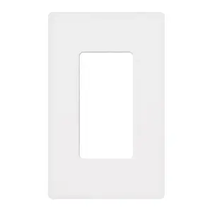 Lutron CW-1-WH Claro Standard 1-Gang Decora Screwless Wall Plate, White
