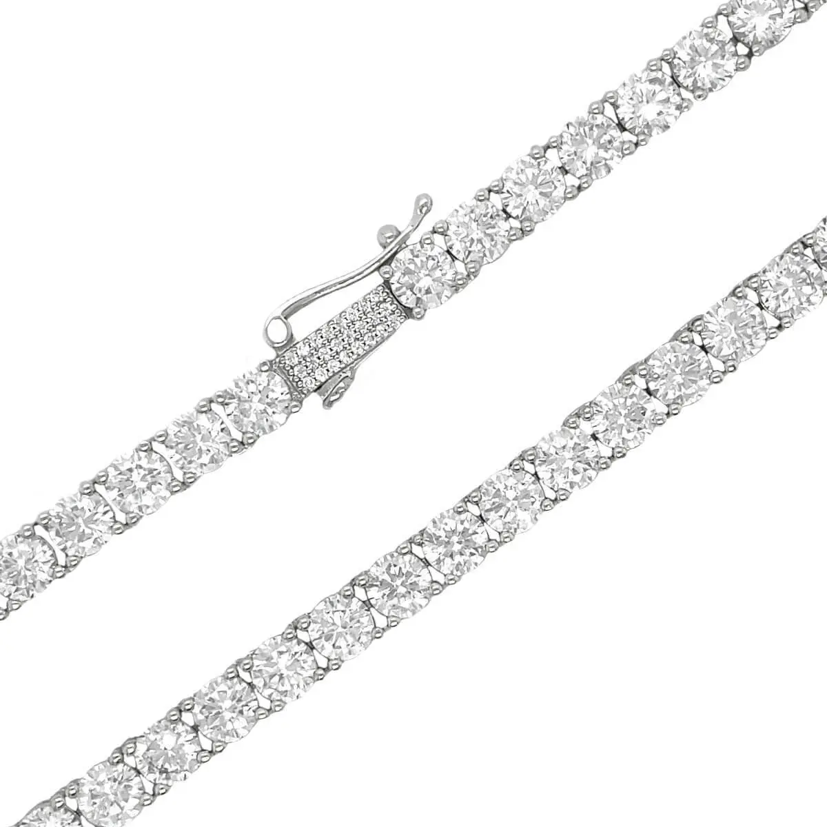 GLD 5mm Diamond Tennis Necklace in White Gold - Perfect Gift