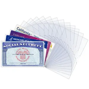 Social Security Card Protector Sleeves - Ultra Clear & Durable 31Mil Waterproof Holder for SSN, Medicare, Credit/Debit/ID/Business Cards