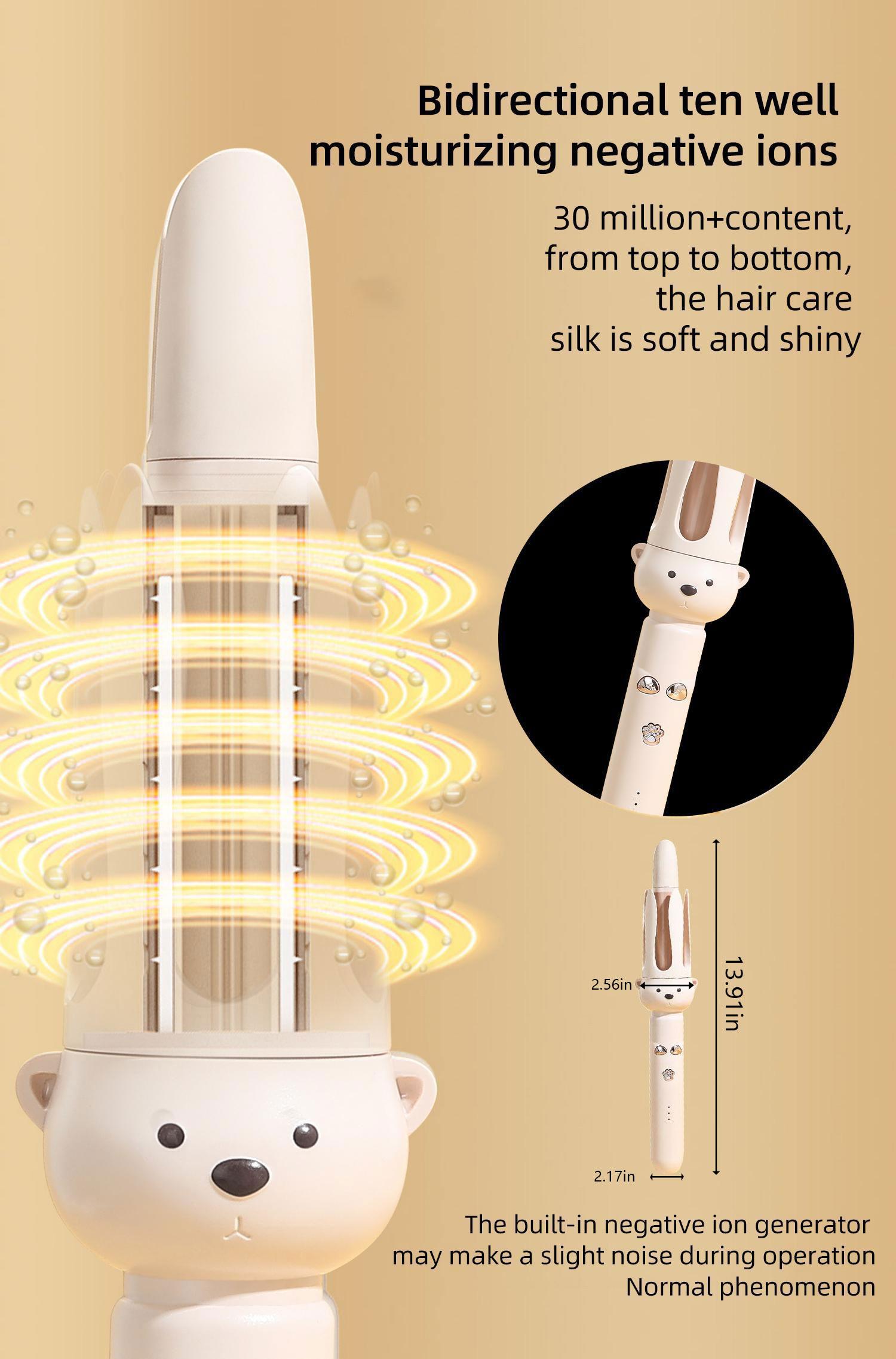 PretiHom Fully Automatic Electric Curling Stick 32mm LargeCurling Tool for Comfortable Hair Care