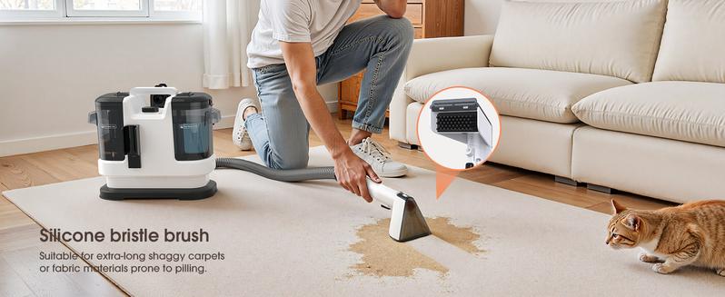 Fabric Cleaning Machine - Home Deep Cleaning Sofa Carpet Multi-Surface Vacuum Cleaner with Heat Water Tank & Attachments