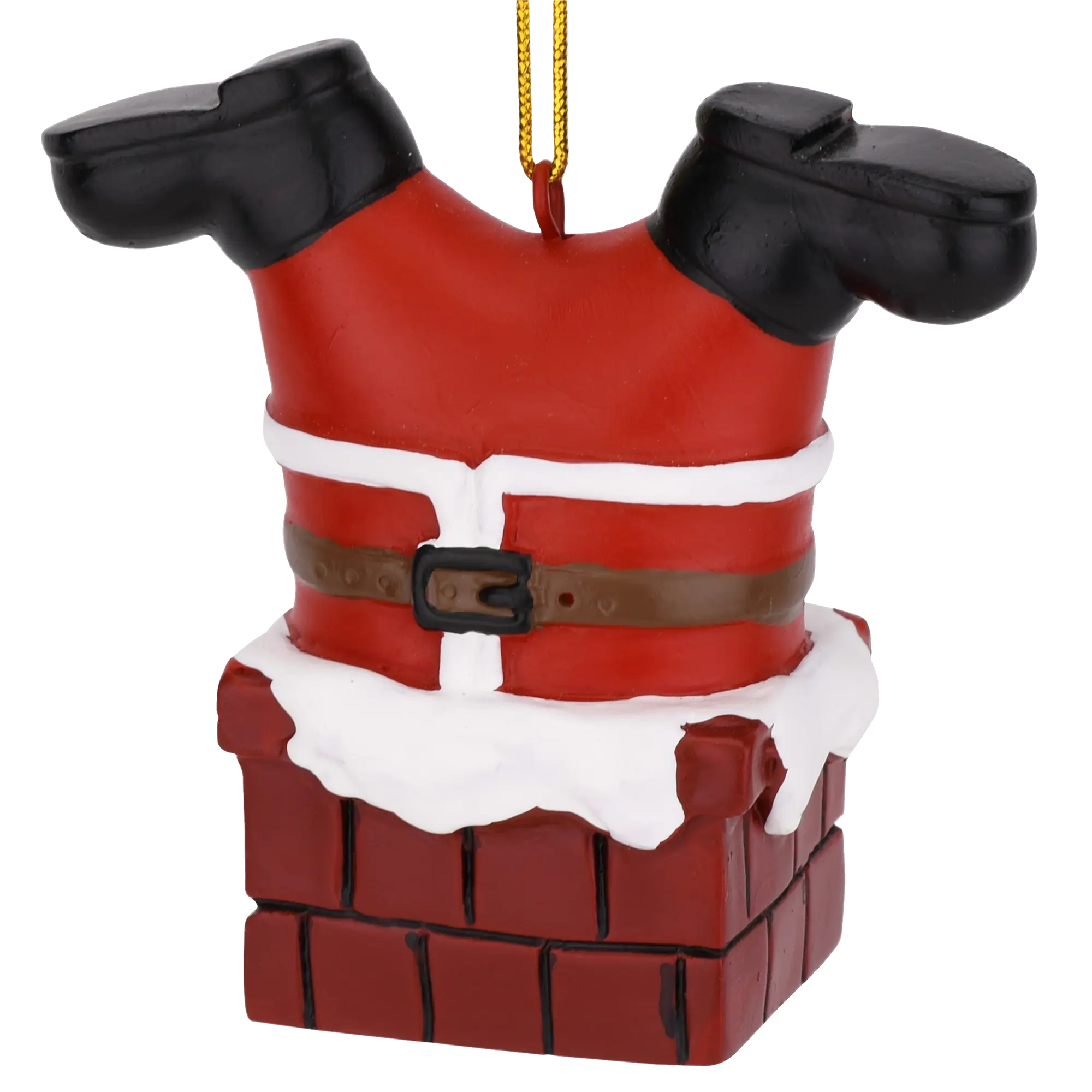 Tree Buddees Santa Stuck in The Chimney Christmas Ornament Hand-Painted Resin 3.5 Inches Funny Holiday Decor