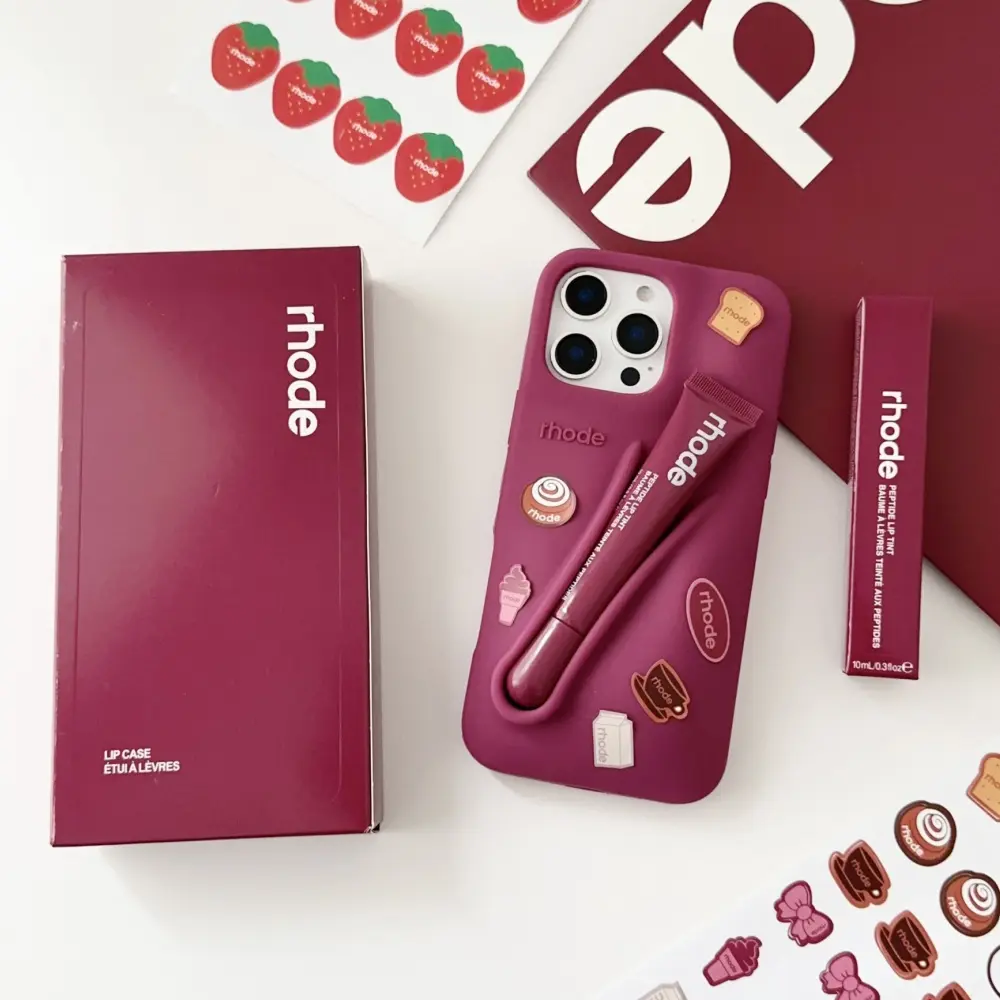 [Fullbox & Gift] Rhode Ribbon Case With Box and Lip Gloss Set Silicone ...