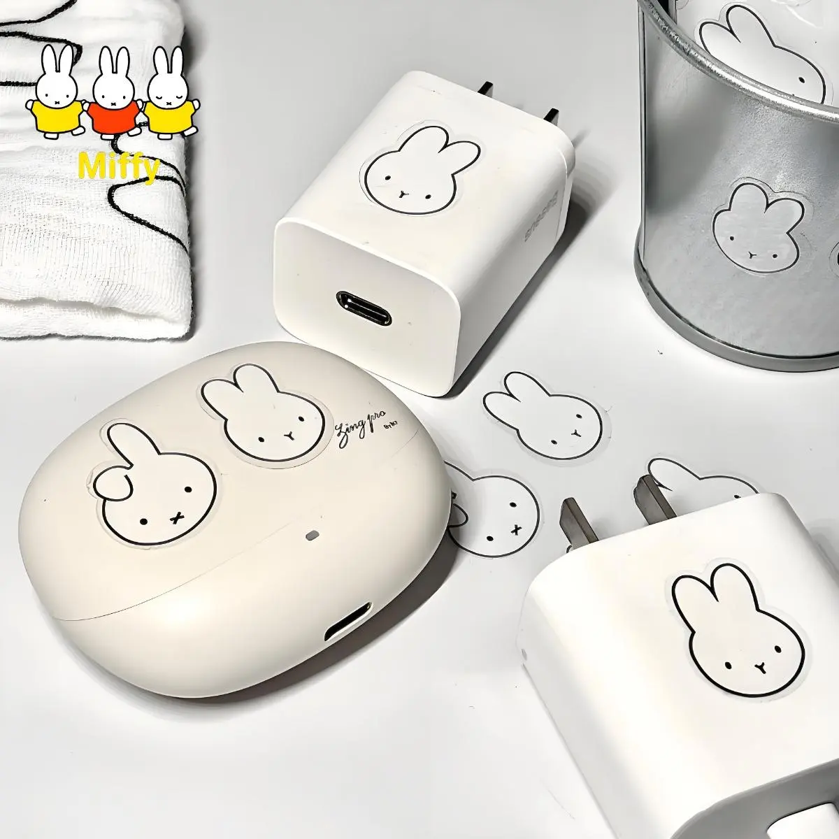 Kawaii Anime Miffy Rabbit Water Cup Stickers Cute Cartoon Computer Decoration Stickers Diy Waterproof Phone Case Stickers