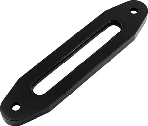 10 Inch Billet Polished Glossy Aluminum Bolt-Pattern Hawse Fairlead Mount Synthetic Winch 8000-15000 Lbs for ATV/UTV Rope Cable (Anodized Black, 10'') Yaekoo