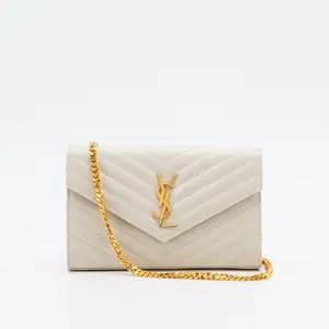 Pre-owned Yves Saint Laurent cowhide Crossbody Bags Saint Laurent Envelope White Caviar Chain BGP212918