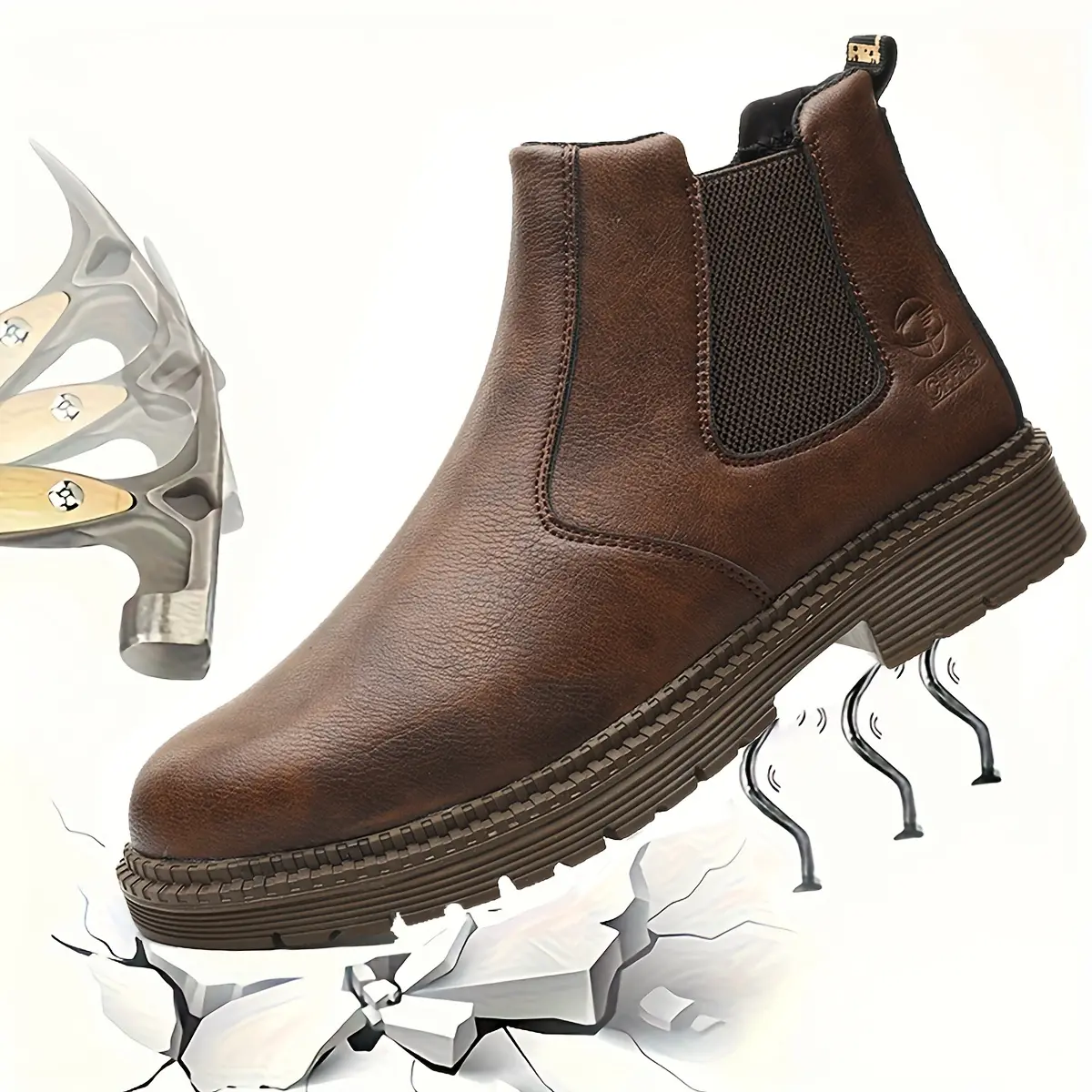 Splash Proof Smash Puncture Resistant Airy Safety Shoes Work Boots, Snow, Easy On, Summer, Hiking, Combat, Lifestyle, Grip, Lace Up, Stretch, Everyday, Basic, Daily, Light, WP, Soft Stylish Loaf Multi Purpose Daily Shoes