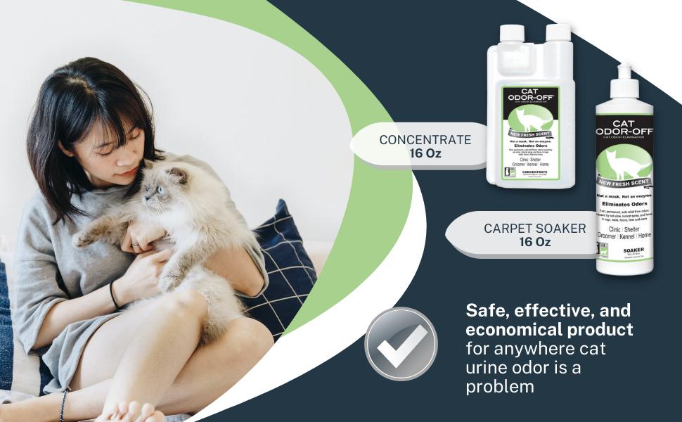 Cat Odor-Off Concentrate Odor Eliminator – for Pet Urine Odor, Tomcat Spray, Feces on Carpet & Litter Boxes – Original and Fresh Scent 16 oz