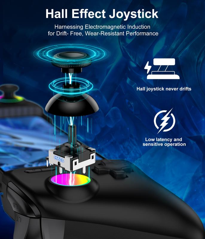 ESYWEN Mobile Gaming Controller, MC2 Phone Controller for iPhone/Android Handheld Gaming with Programmable/Hall Effect Joysticks & Analog Triggers/Adjustable Light/Turbo ESYWEN Mobile Gaming Controller, MC2 Phone Controller for iPhone/Android Handheld Gaming with Programmable/Hall Effect Joysticks & Analog Triggers/Adjustable Light/Turbo