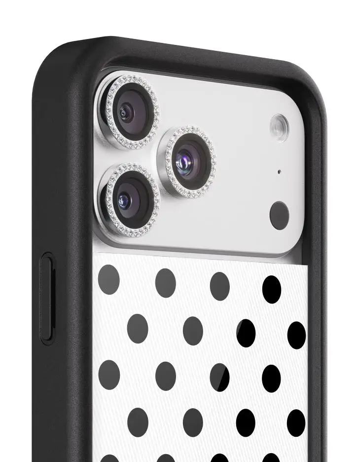 Silver Camera Bling | Limited Edition Trendy iPhone Case Camera Blings | Raised Protective Black Bumper | Women Owned Small Business | Silver Sparkly Pretty Shiny Camera Bling Sparkling | Camera Protectors | Gift for Her