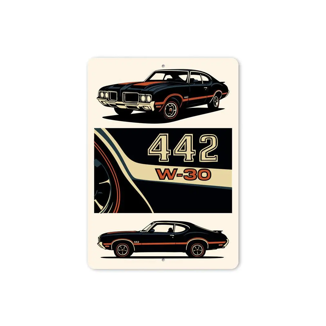 Oldsmobile 442 High Performance W-30 V8 Engine Sign