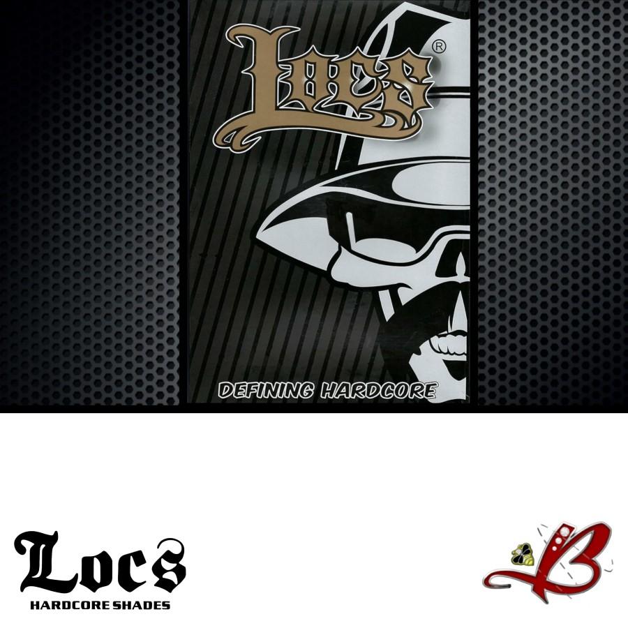 LOCS BIG LOGO Cutout Black/Gold Retro Full Frame Dark Lens Gangster Style Big LOCS Logo Biker Gangster Hardcore Hip Hop Rapper Sunglasses tiktok shop