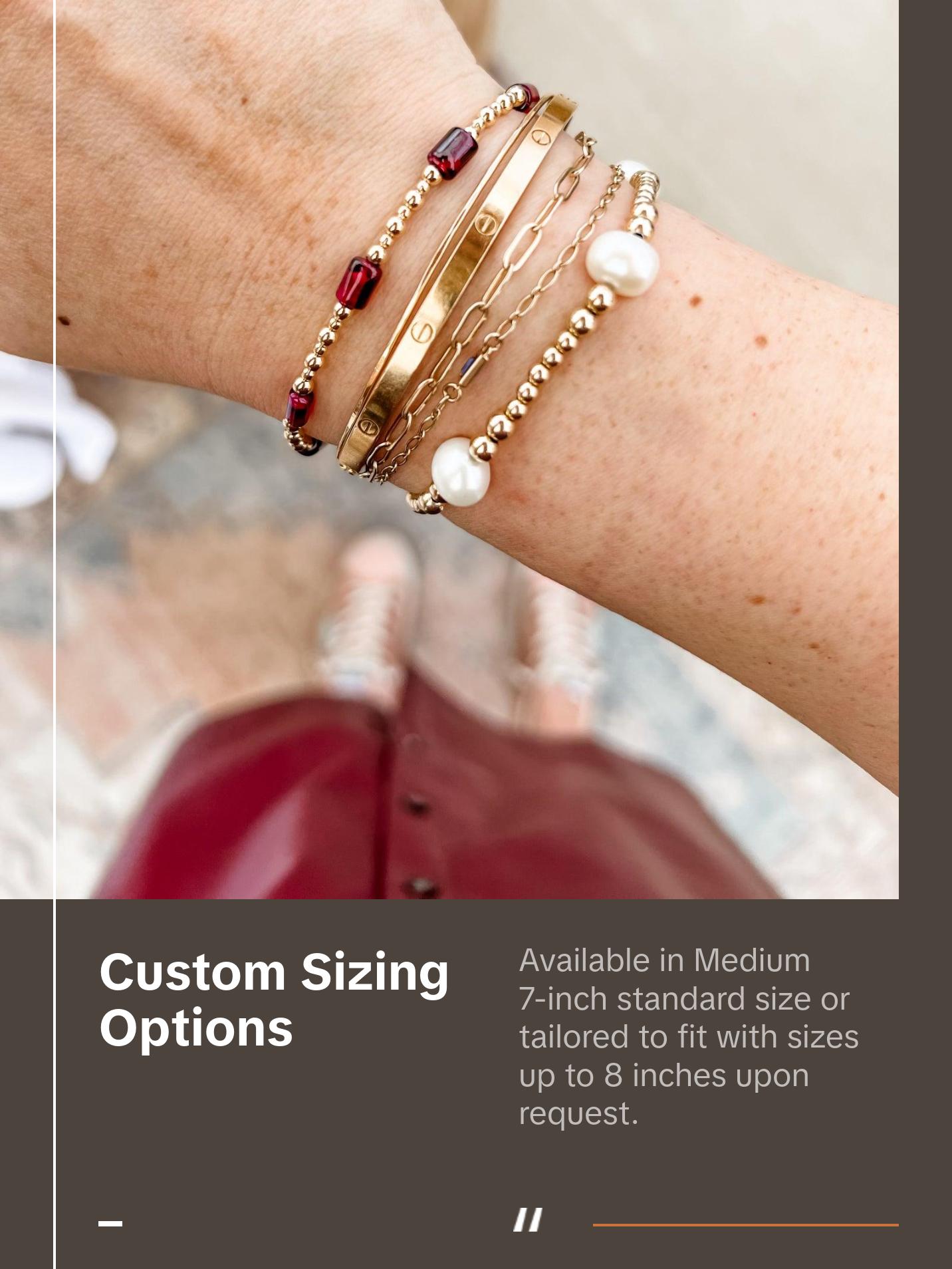 Emma Bracelet • Handmade with Ethically Sourced Garnet & Gold Filled Beads • Maroon Beads • Water & Tarnish Resistant • Elegant Jewelry