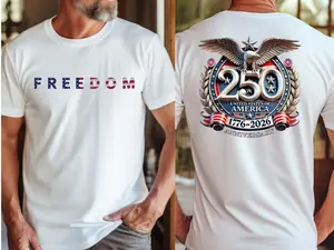 [Unisex Shirt][Made USA] Freedom 250th Anniversary Shirt, Sweatshirt & Hoodie, USA 250 Years Independence Apparel, 1776–2026 America Anniversary, Patriotic Freedom, American Heritage Unisex Apparel