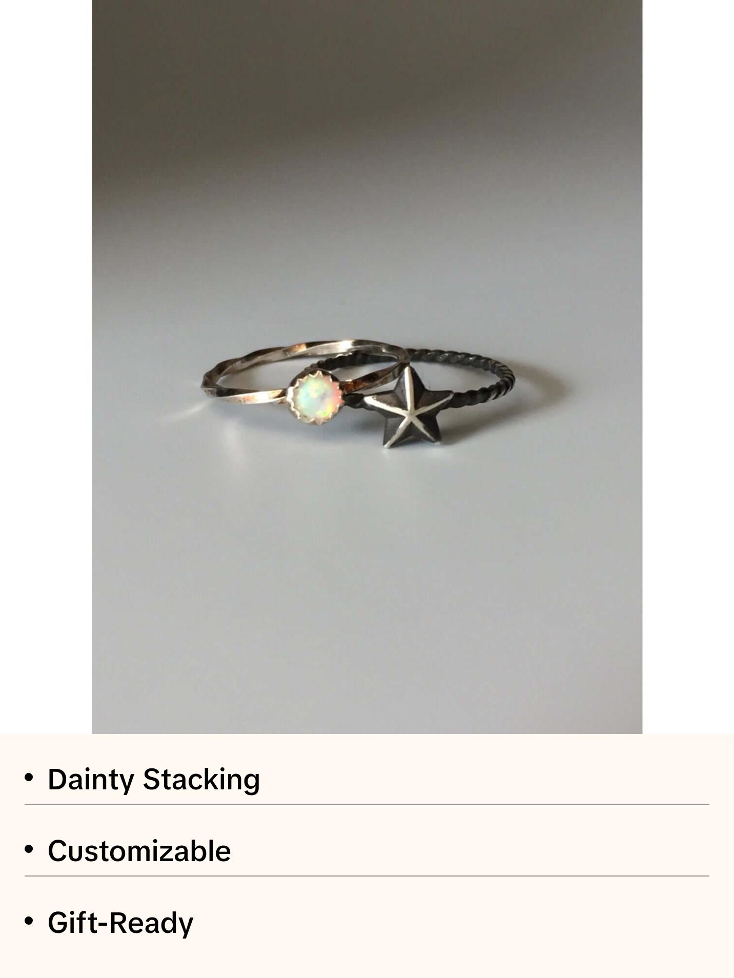 Nautical Star Stacking Ring. Sterling silver stacker jewelry mix and match. Superstar ring. Nautical Star Stacking Ring. Sterling silver stacker jewelry mix and match. Superstar ring.