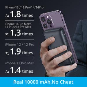 GARVEE Wireless Portable Charger: 10000mAh Magnetic Power Bank with PD 20W Fast Charging, LED Display & Foldable Stand, Compatible with iPhone 13 & 12 Series - Pro Max/Pro/Mini