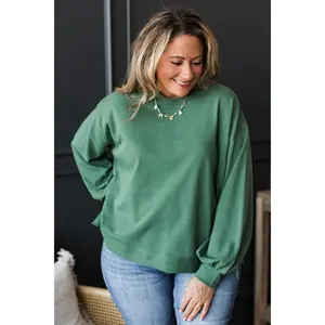 Showing You Love Pullover Top- Light Jade