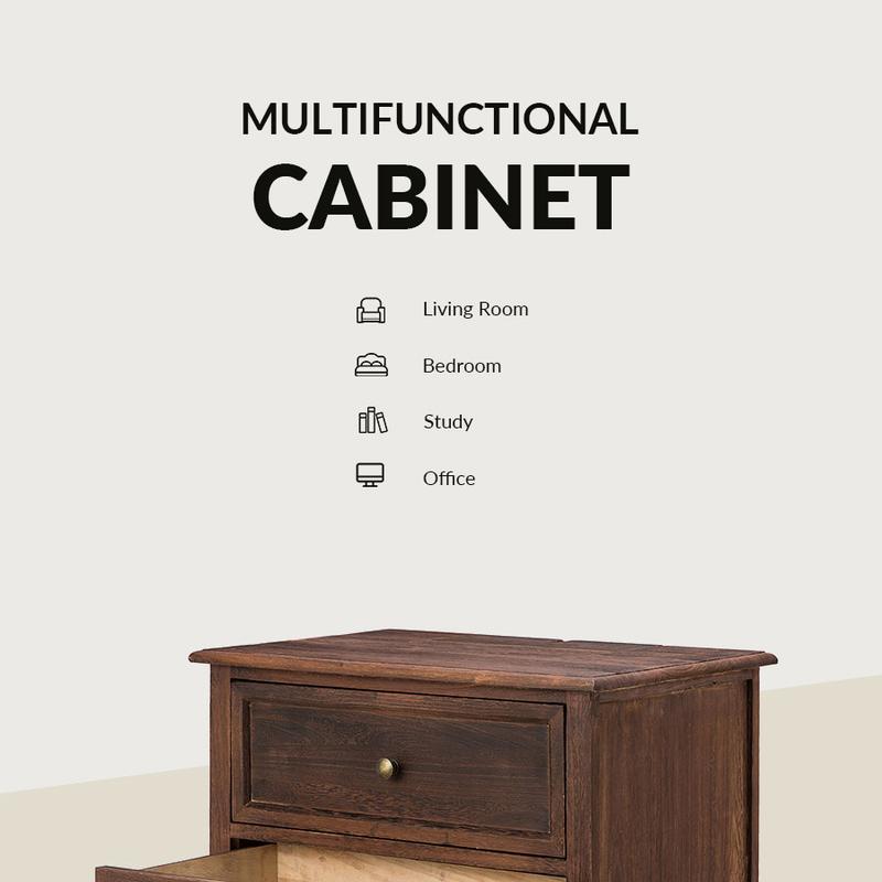 Hulala Galatea 24'' Tall 2-Drawer End Table with Charging Station Smooth Metal Slides High-Quality Wood Frame Farmhouse Style Stylish Bedside Table Modern Console Table Storage Nightstand