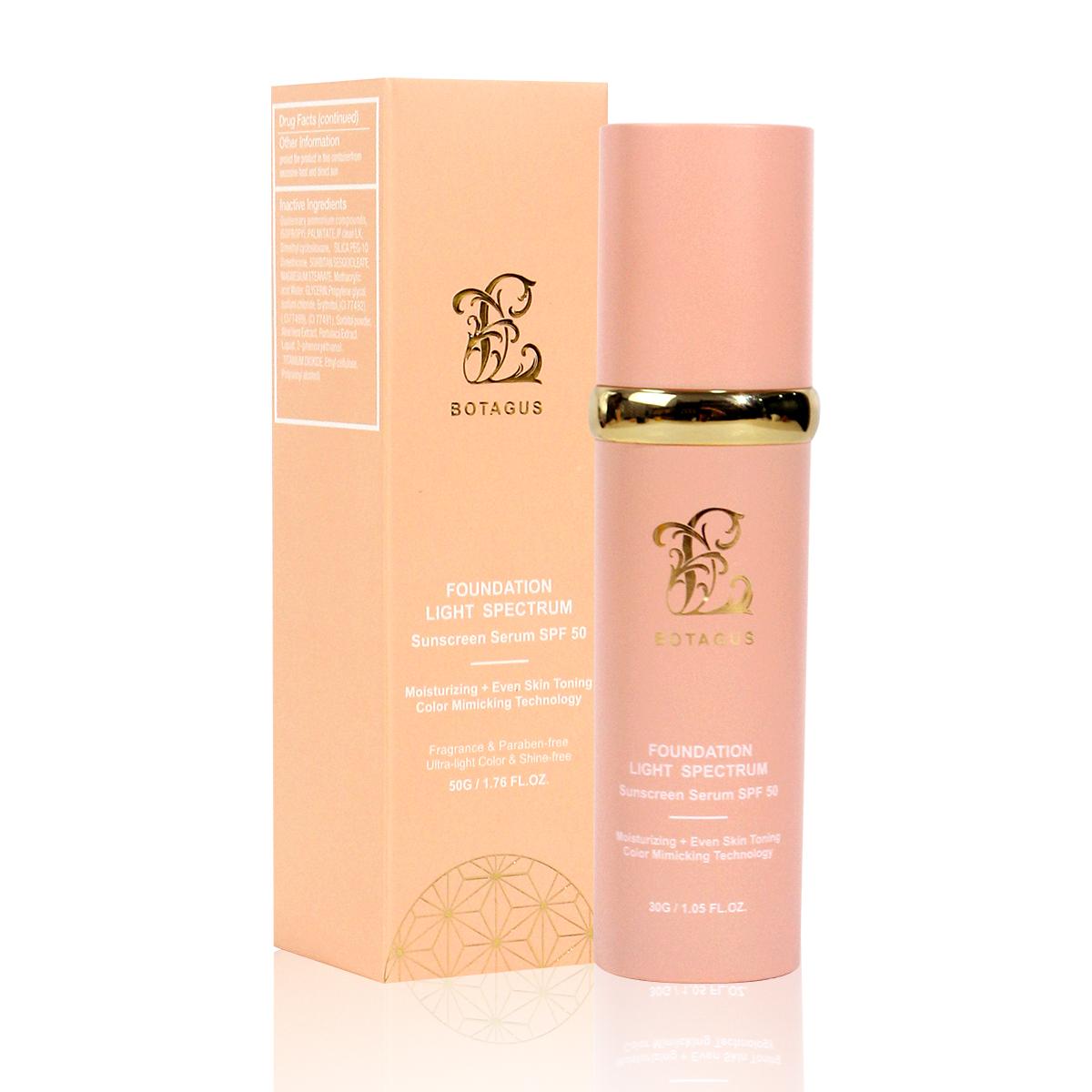 BOTAGUS Foundation 4 in 1 – Light Spectrum, SPF50 Sunscreen Protecting from Sun; Flawless Concealer Coverage for Even Skin Toning; Moisturizing Lightweight Longwear Makeup for Gym, Sports, Dancing; Color Mimicking Technology, Daily Nourishing Blemish Care BOTAGUS Foundation 4 in 1 – Light Spectrum, SPF50 Sunscreen Protecting from Sun; Flawless Concealer Coverage for Even Skin Toning; Moisturizing Lightweight Longwear Makeup for Gym, Sports, Dancing; Color Mimicking Technology, Daily Nourishing Blemish Care