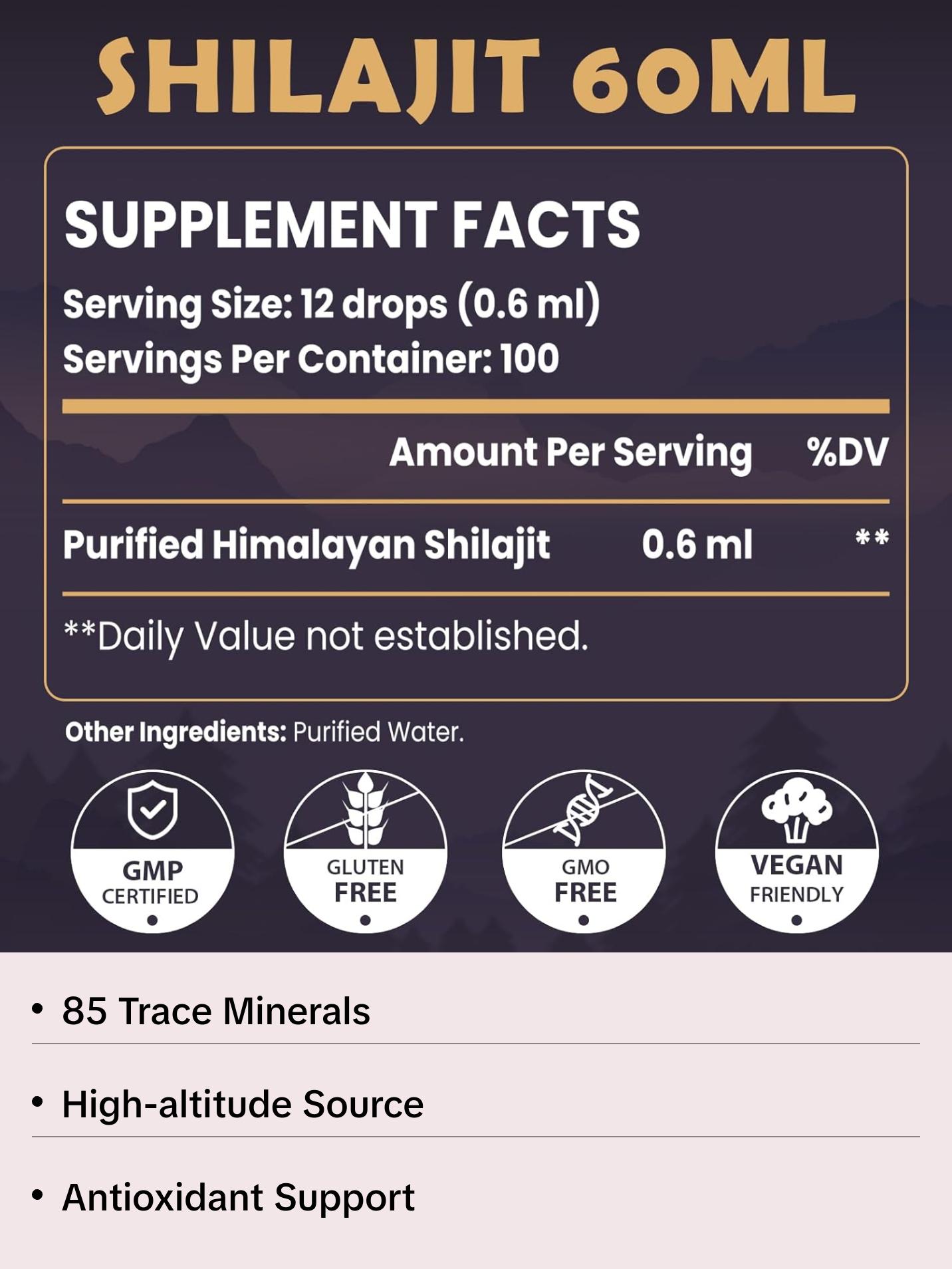 Shilajit Resin Organic Liquid