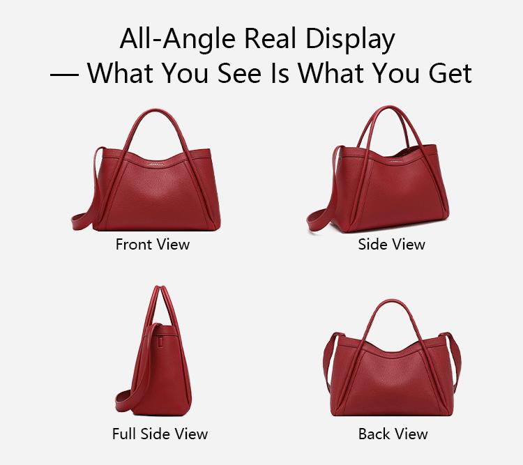 NewBella Kelly M Plus 2 PCS Set Lychee Top Handle Bag with Removable Shoulder Strap Purse Eco-Friendly PU Leather Spacious Interior Magnetic Closure & Inner Pockets Foldable Packaging DealsForYoudays,FallFreshness