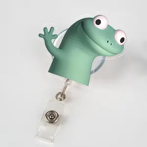 Funny Gecko Badge Reel – Trendy Reptile ID Holder