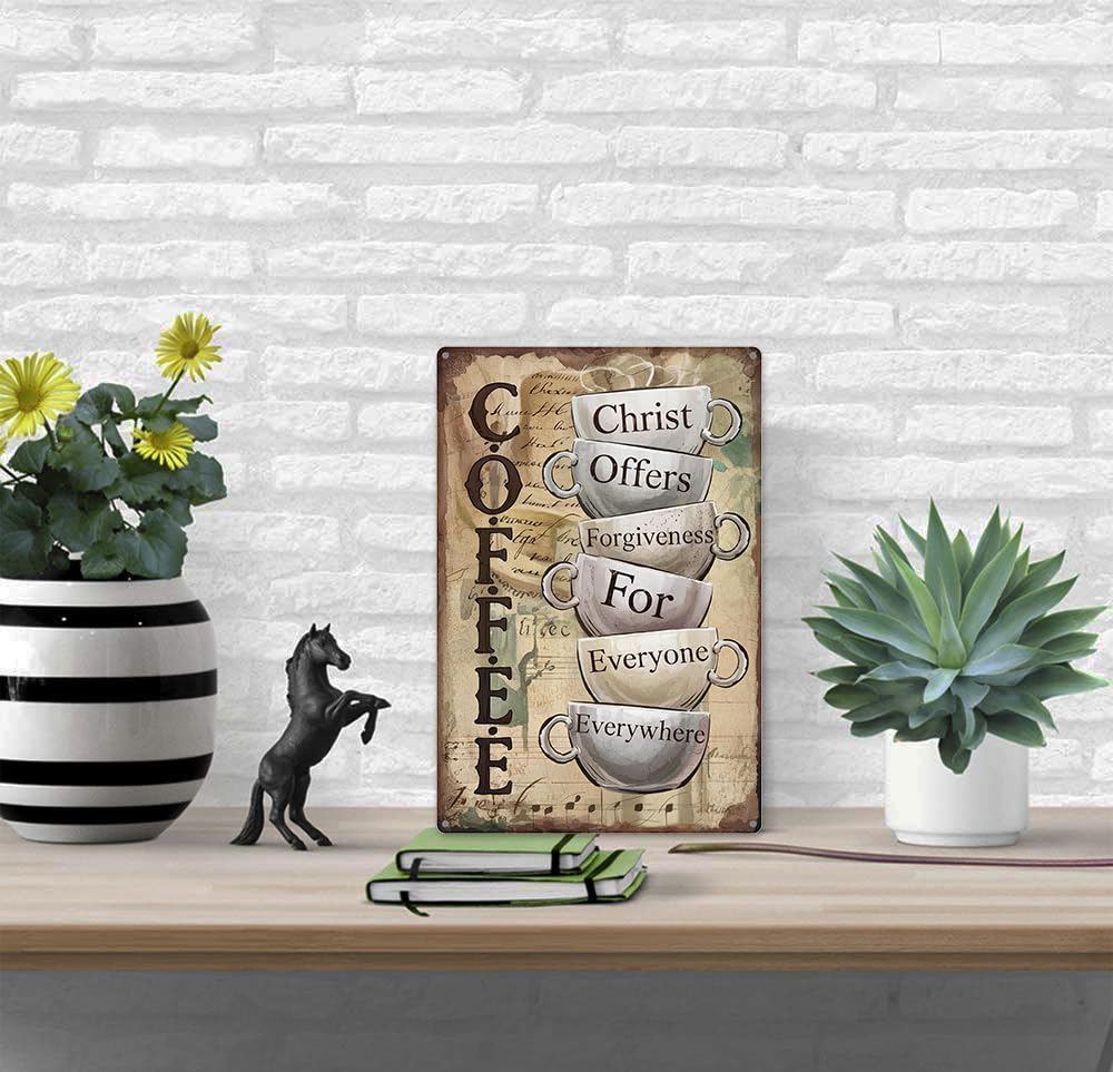 Christ Offers Forgiveness for Everyone 12x8 Metal Sign – Wall Art for Christian Kitchen & Indoor Porch, Rustic Coffee Station Decor,Office, Church & Funny Gifts Christ Offers Forgiveness for Everyone 12x8 Metal Sign – Wall Art for Christian Kitchen & Indoor Porch, Rustic Coffee Station Decor,Office, Church & Funny Gifts