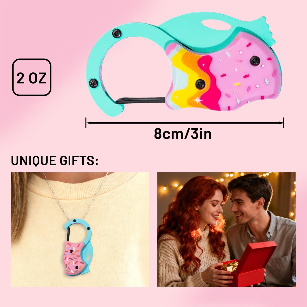 Small Pocket Toy Knife for Women, Cute Donut Folding Box Cutter with 1.34 inch Sharp Blade, EDC Knives Tool for Everyday Carry, Great Gift for Her Small Pocket Toy Knife for Women, Cute Donut Folding Box Cutter with 1.34 inch Sharp Blade, EDC Knives Tool for Everyday Carry, Great Gift for Her