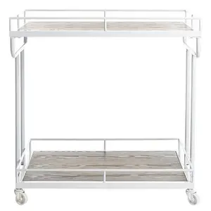 Safavieh Dawson 2-Tier White Rectangular Bar Cart