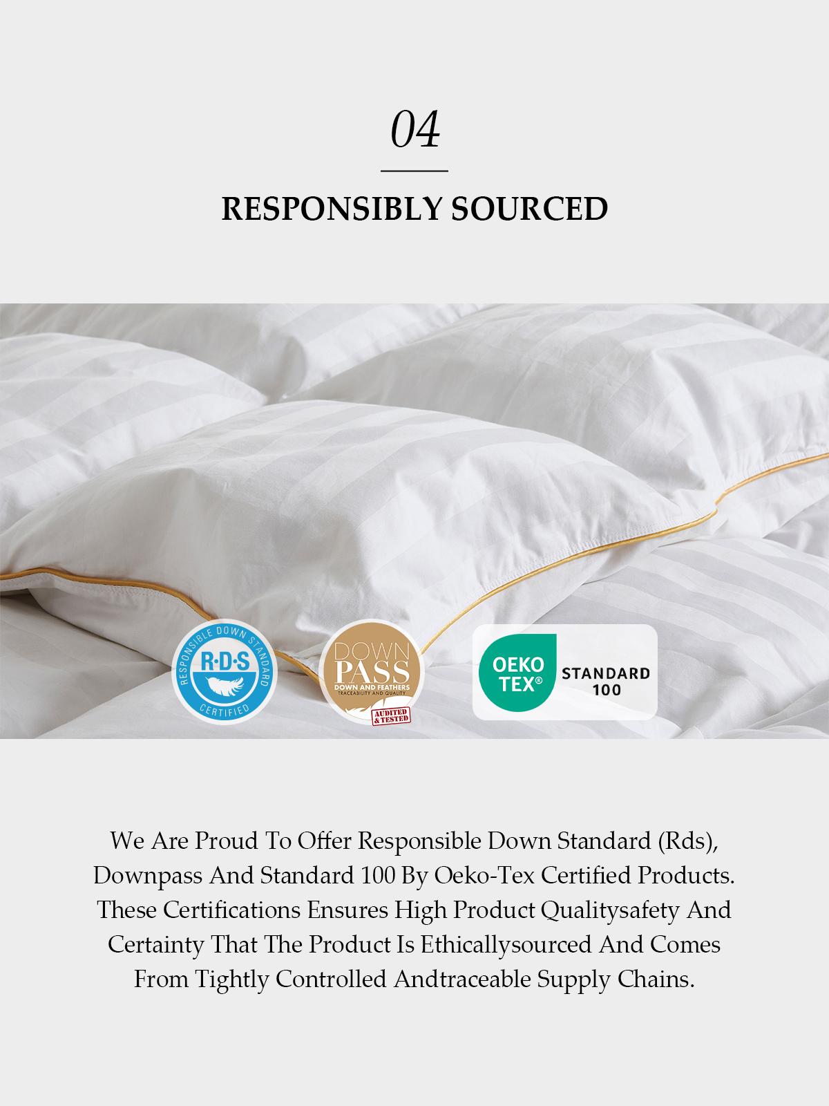 PEACE NEST 100% Egyptian Cotton 500TC All Season Goose Down Comforter Natural Hungarian Down Made in Germany Fill Year-round Warmth 1000 Fill Power Machine Washable Soft & Cozy Bedding