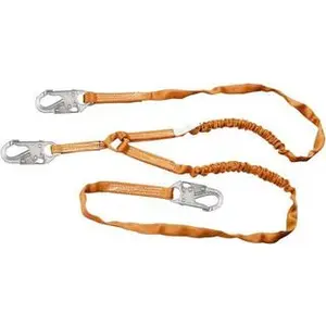 Honeywell Miller Shock-Absorbing Lanyard, 6 ft Long, 310 Lb Capacity, 2-Leg Locking Snap Hooks, 1-1/2" Diam Polyester Webbing, Locking Snap Hook Anchorage Connection T5121-Z7/6FTAF