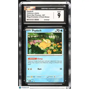 2025 Pokemon Black Star Promos Psyduck #007 9 Mega Evo 3-Pack Blister
