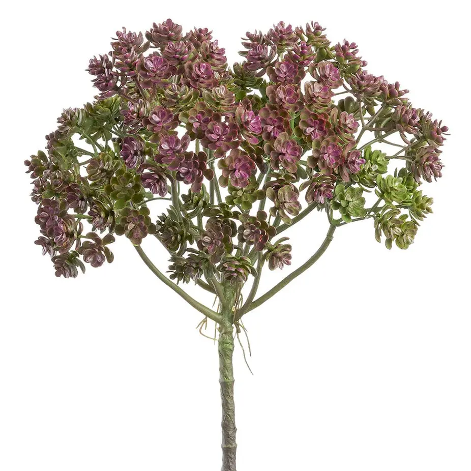 Allstate Floral & Craft CBS363-PU-GR 12.5 in. Unpotted Plastic Artificial Sedum Succulent Bush, Purple-Green, Pack of 24 - Finest Quality, Natural Look, Decor for Home Spaces, Sideboard, Centerpiece