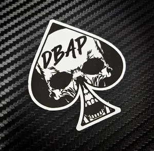Firefighter D.B.A.P Skull Spade  Don't Be A Pu$$%  (two decals 2.5")  Sticker