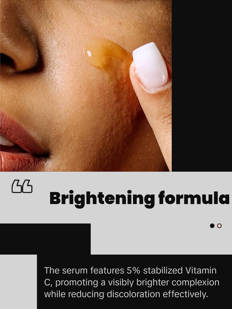 Geologie Vitamin C+E Ferulic Acid Face Serum | Brightening & Firming Anti-Aging Gel Formula | 5% Stabilized Vitamin C + 0.5% Vitamin E + Ferulic Acid