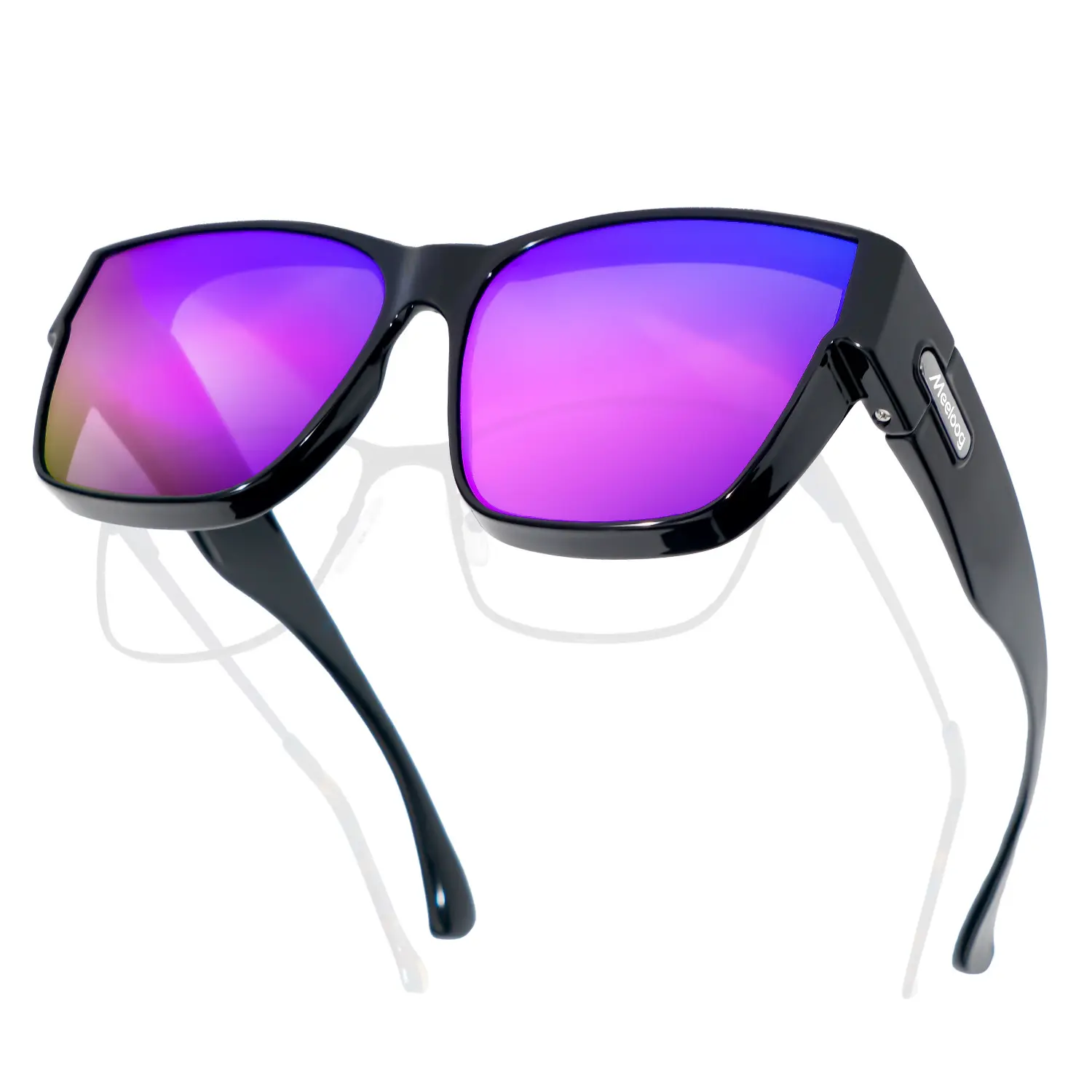Meeloog Polarized Fit-Over Sunglasses for Men - Safety Wraparound, UV400 Anti-UV, Anti-Glare for Clarity, Worn Over Prescription Glasses for Driving, Baseball ST0091, Safety Wraparound Men's Sunglasses, Polarized For Clearer View, Anti-Uv Men's Sunglasses