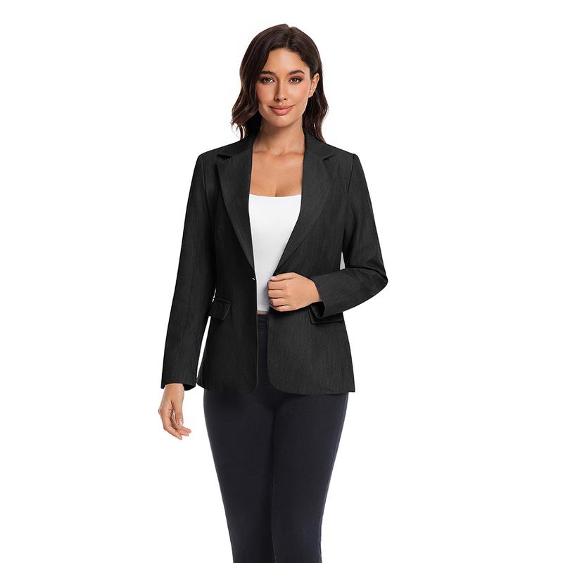 Women's Beige Business Casual Blazer Solid Color Work Jacket Lightweight Office Coat with Button Detail for Professional Spring Fall Outfits Chic Piece Collared Fitted Long Sleeve Minimalist Suits Women's Beige Business Casual Blazer Solid Color Work Jacket Lightweight Office Coat with Button Detail for Professional Spring Fall Outfits Chic Piece Collared Fitted Long Sleeve Minimalist Suits